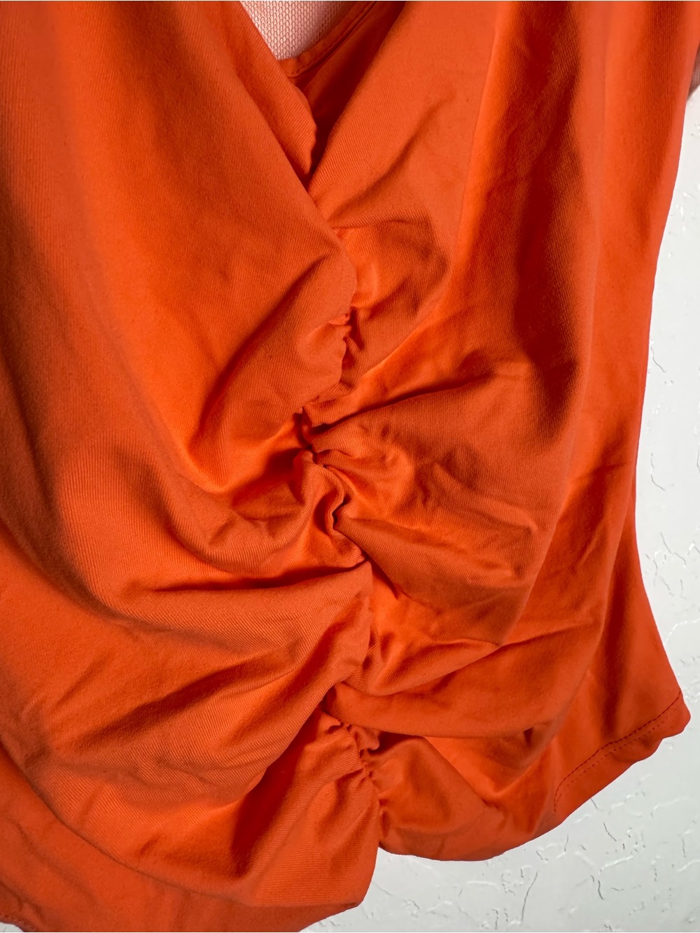 Intimately FP Free People Blush Up Neon Orange Ruched Front Blouse - Picture 6 of 11